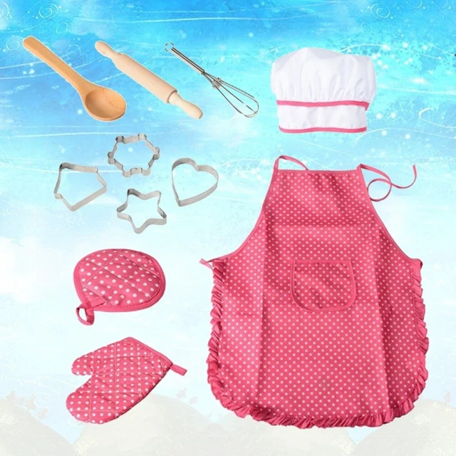 Juego de 11 piezas de sombrero de chef para chef juego de rol juego de disfraces conjunto de vestido chef ropa para delantal