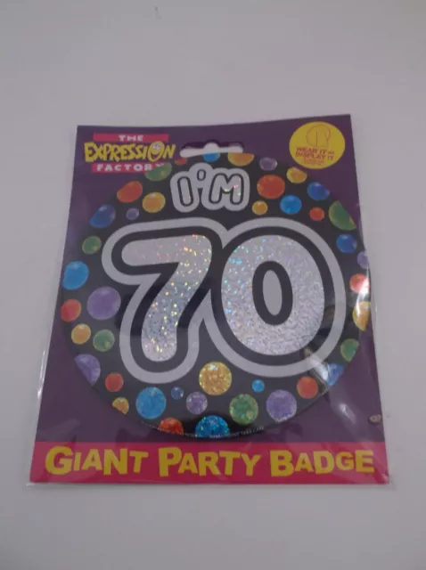 Giant Party Badge "70"Wear IT Or Display IT (Brand New).