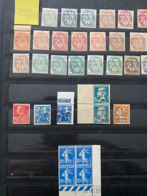 Lot de timbres France neufs**/neufs* années 1900/1931