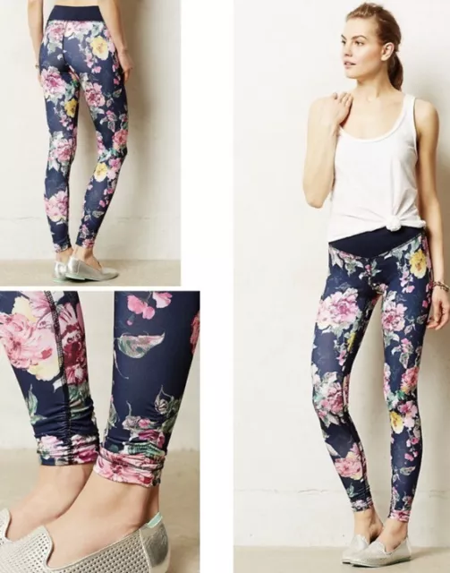 NEW Anthropologie Pure + Good Floral Workout Leggings Size Small Z376-47