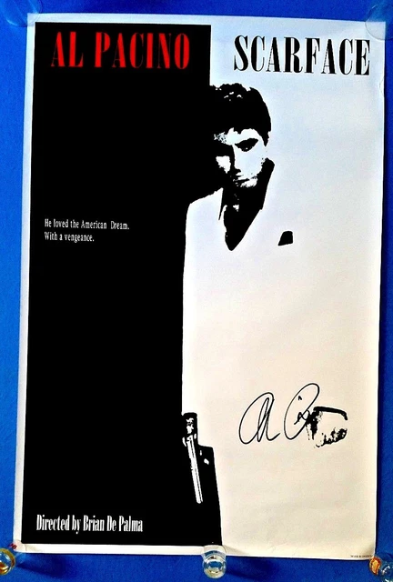 SCARFACE - AL PACINO signed MOVIE POSTER 36 x 24 EUR 581,76 - PicClick FR