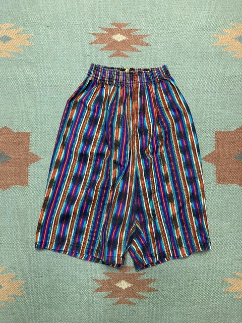 Vintage 90s Aztec western shorts all over print baggy long youth toddler 2t