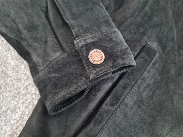 Eddie Bauer Men's Black Washable Seattle Suede Leather Full Zip Jacket, size M. 2