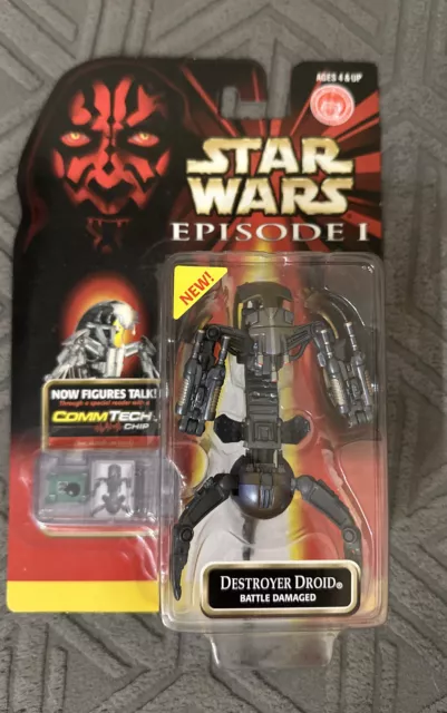Figurine STAR WARS EPISODE 1  DESTROYER DROID BATTLE DAMAGED HASBRO  Comm Talk