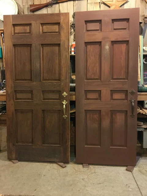 antique cabin / majestic redwood doors / architectural salvage redwood doors