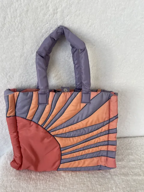 Urban Outfitters Puffer Quilted Tote Purple Orange Boho Bag New