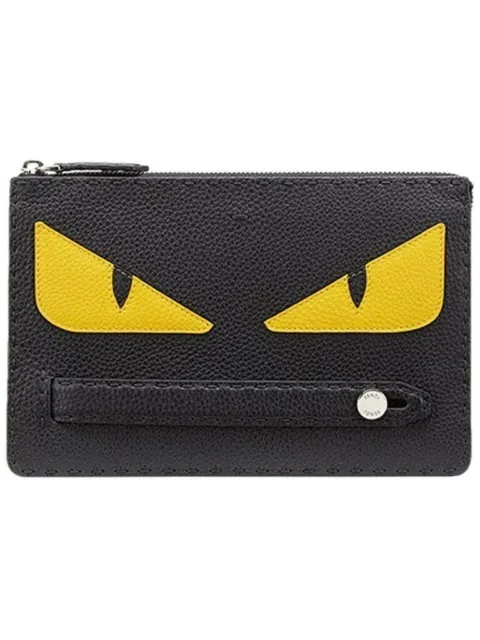 Fendi mens  Black/Yellow Bugs Eye Clutch Bag Model # 7VA350-X4K-F0R2A