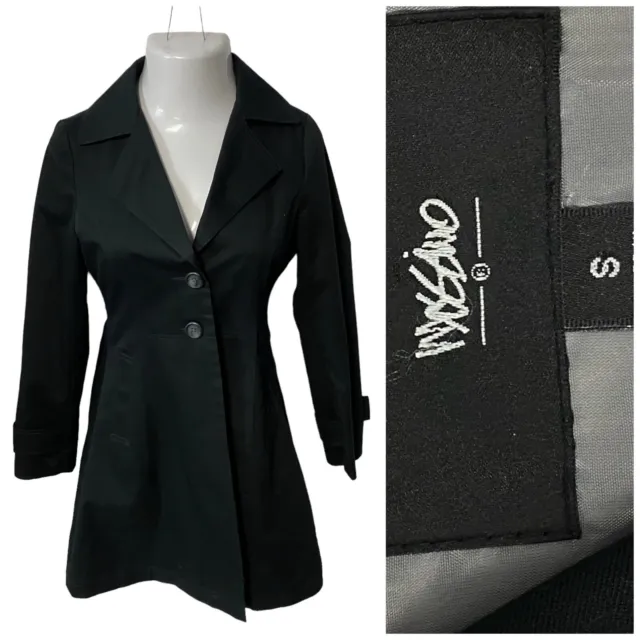 Mossimo Trench Coat Womens Small Black Work Office Casual Spring