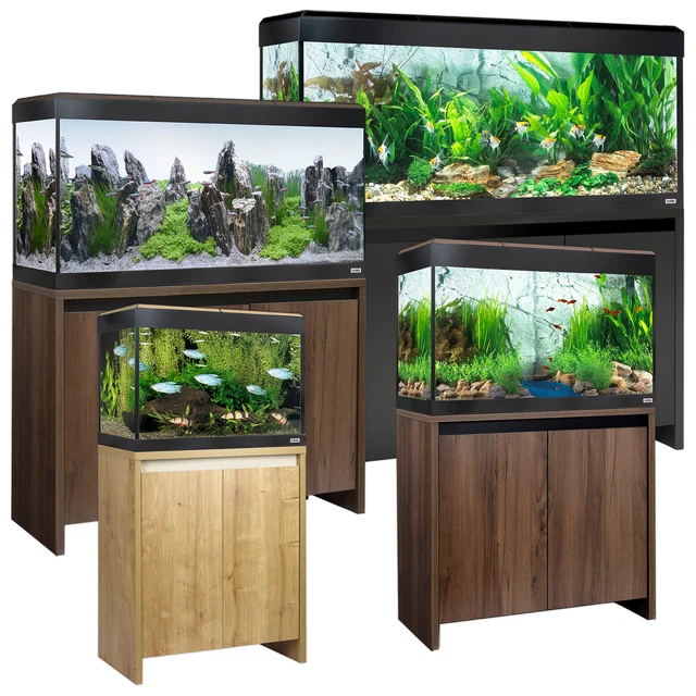 Fluval Roma Bt Led Aquariums 90 125 200 240L Oak Walnut Black Cabinet Fish Tank