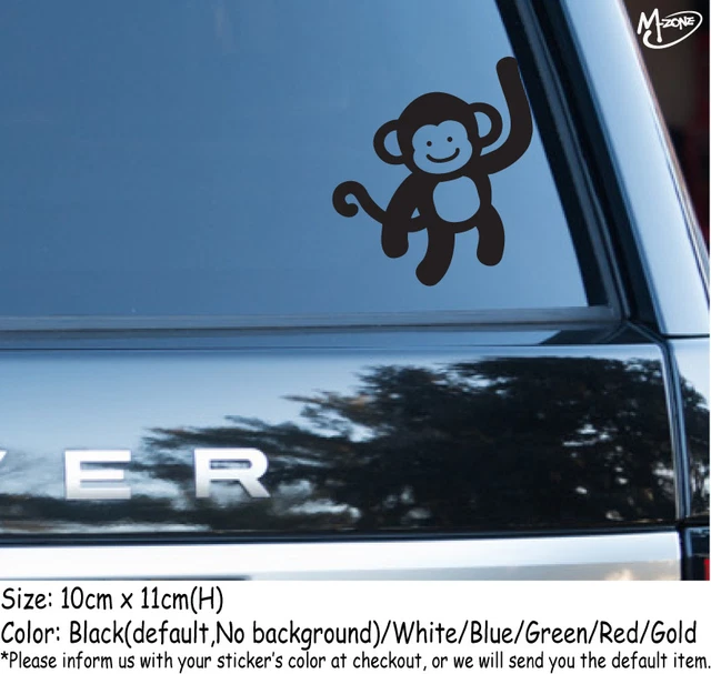 MONKEY REFLECTIVE FUNNY car sticker truck window decal best gift EUR 4
