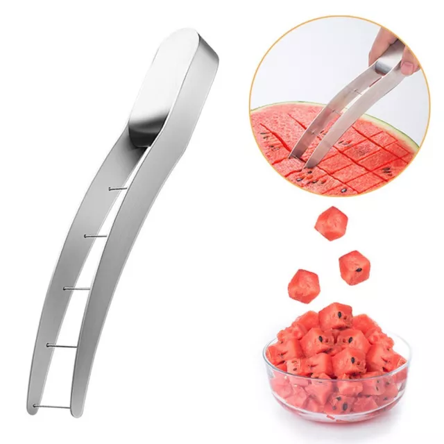 Enjoy Mess Free Watermelon Slicing with Durable Stainless Steel Slicer