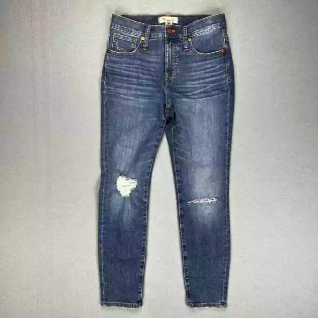 Madewell Jeans Womens 26 9" High-Rise Skinny Crop Medium Wash Denim Distressed