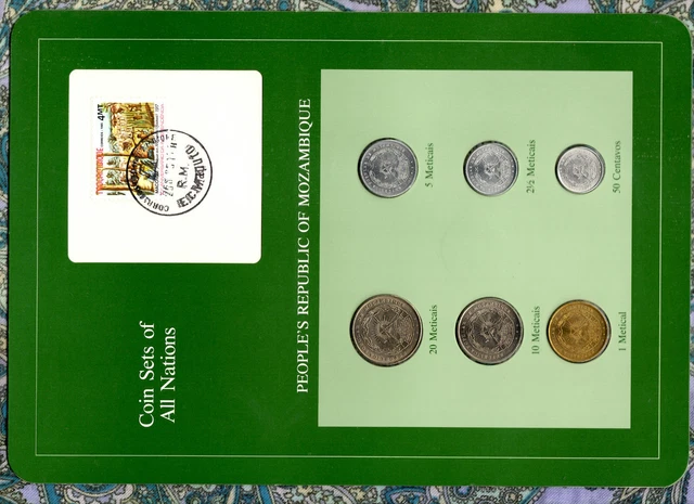 Coin Sets of All Nations Mozambique UNC All 1982 but 20,10 Meticais 1980
