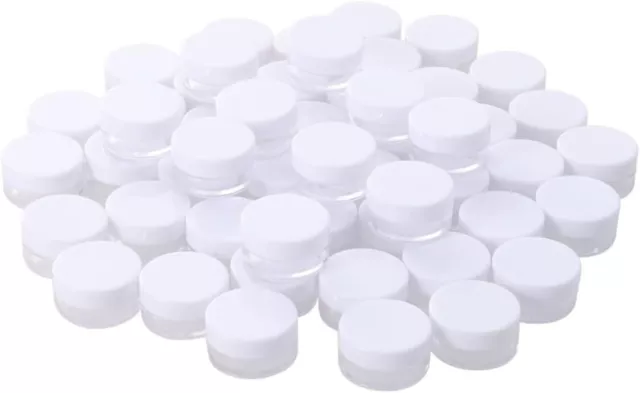 100x klar leer Dose Behälter Tiegel Schraubdose Döschen Cremedose Kosmetik 3-5ML 2