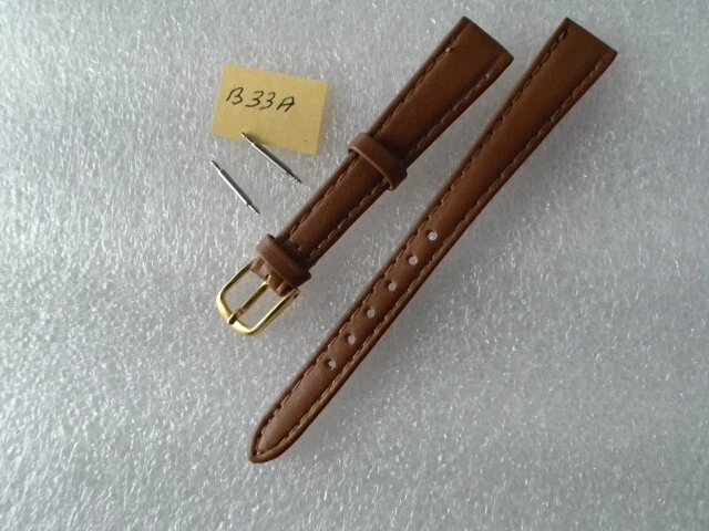 Bracelet De Montre En Cuir Marron 12 Mm - Avec Anses, Neuf Avec Petites Imperfections