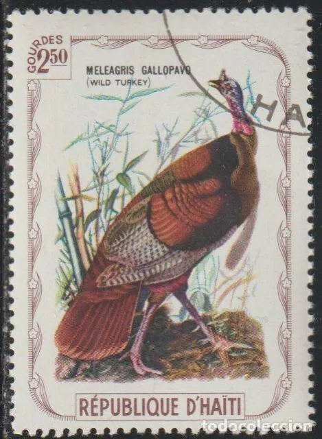 Haiti 1975 Col 09/4 Sello * Fauna Pajaros Pavo Salvaje Wild Turkey (Meleagris