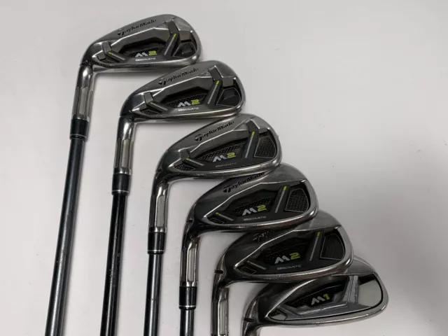 Taylormade 2019 M2 Iron Set 6-PW+AW REAX grafito senior para hombre empuñaduras LH tamaño mediano