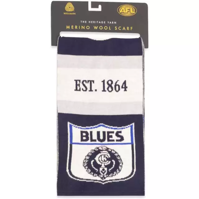 NEW Carlton Blues Merino Wool Throwback Scarf