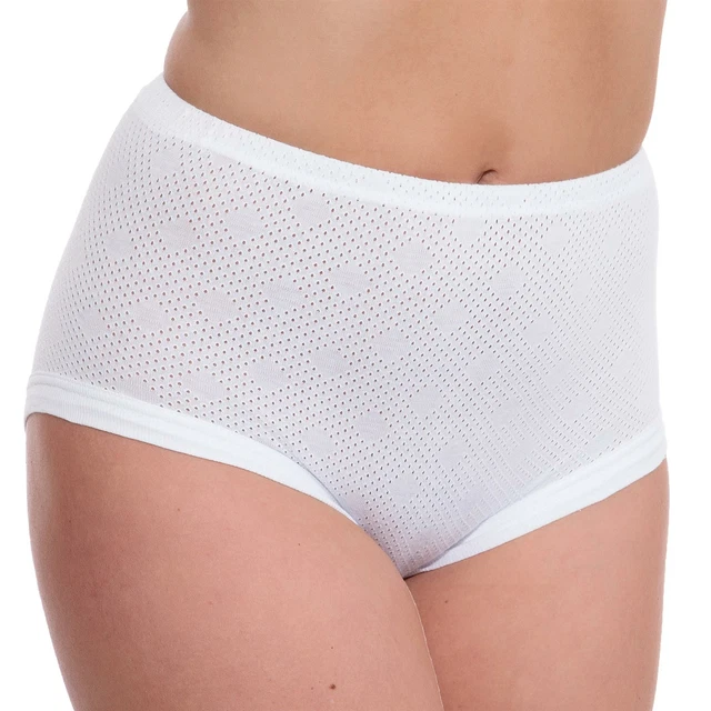 COTTON AIRTEX BRIEF Eyelet Full Cuff Leg Briefs Knickers Underwear 3