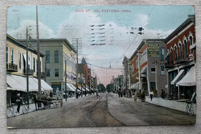 Main St. So., Fostoria, Ohio, Vintage Postcard