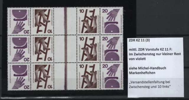 BRD ZDR KZ11 (3) - mit Vorstufe KZ11 F - aus MHB 18 - postfrisch