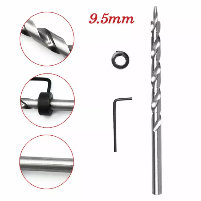 3/8inch(9.5mm) Hex Twist Step Drill Bit Set for Pocket Hole Drill Jig Guide Kit