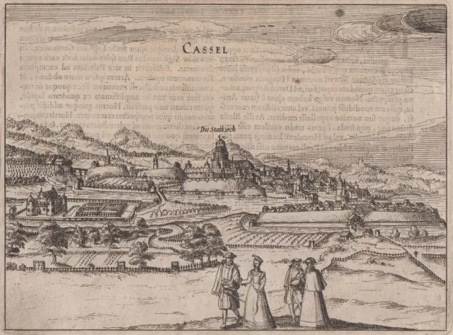 Kassel Vista General Original Grabado Bertius 1616