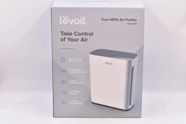 Levoit Vital 100 True HEPA Air Purifier for Large Rooms w/ Washable Filter