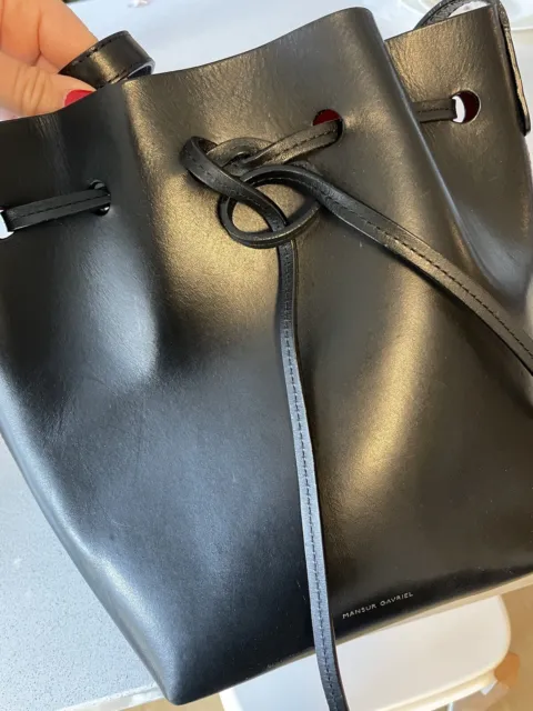 Mansur Gavriel Large Bucket Bag In Black/Flamma