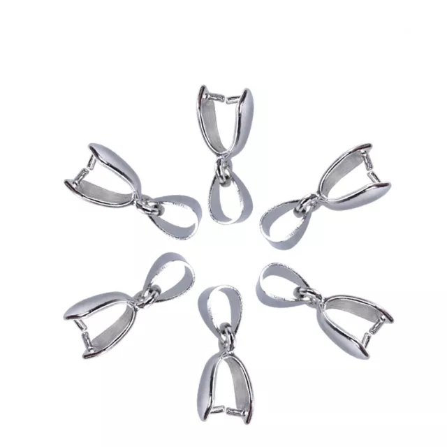 100 Pcs Metal Pinch Clip Jewelry Findings Pendant Bail Buckle Tools for Making