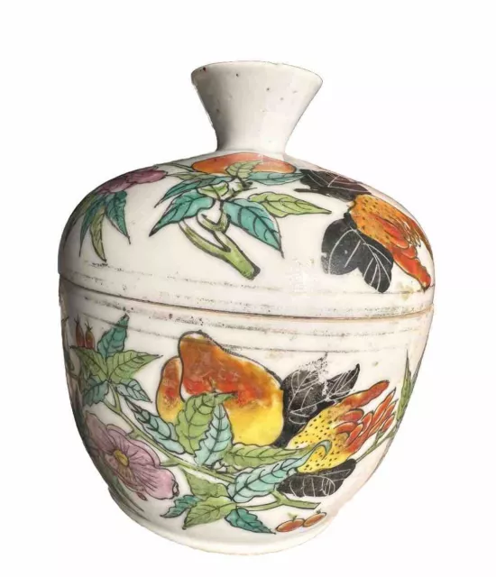 Antique China Republic Porcelain Peach Caddy