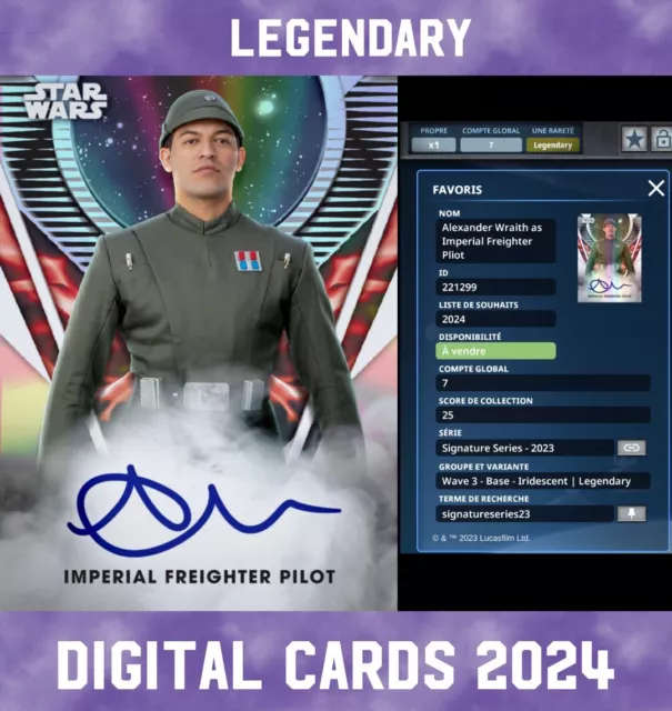 Topps Star Wars Legendary Imperial Freighter Pilot Signature W/3 2024 Digital