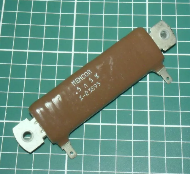 0.5 Ohm 50W 5% WIRE WOUND CERAMIC RESISTOR MEMCOR VINTAGE CHECKED 0R5