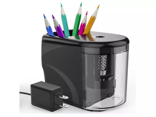 Electric Pencil Sharpener Heavy-duty Helical Blade Sharpener Adapter/Battery