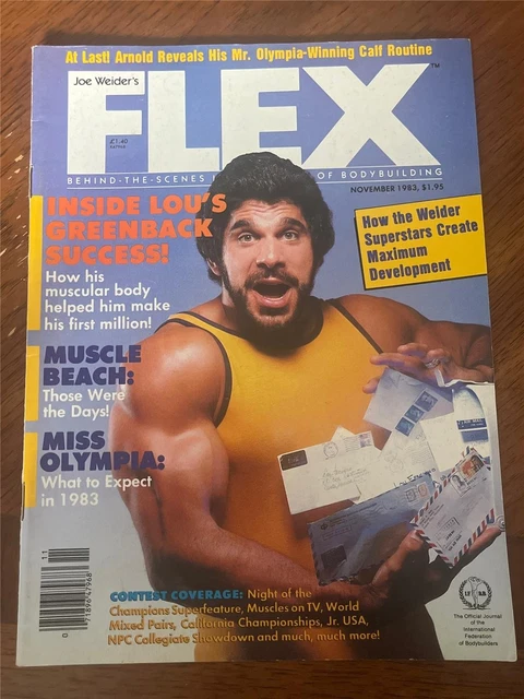FLEX BODYBUILDING MUSCLE magazine/Incredible Hulk LOU FERRIGNO 11-83 £ ...