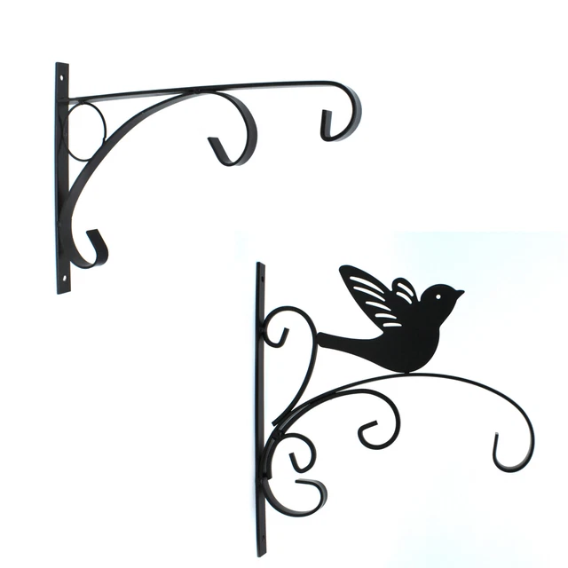 Metall Wandhaken schwarz Ampel Wandhalterung Blumenampel Laterne Vogelhaus