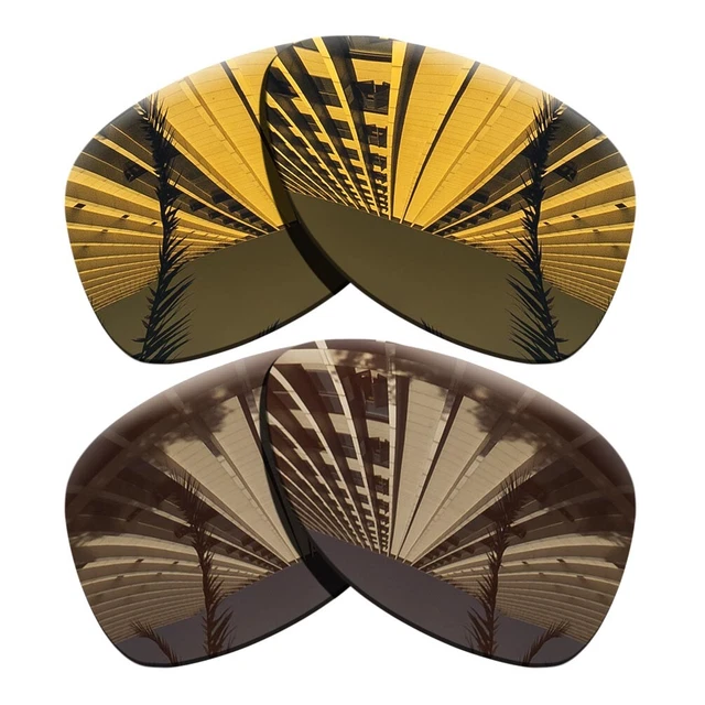 2 Pairs Polarized Lenses Replacement For-Oakley Dispatch 2-Copper+Bronze Brown