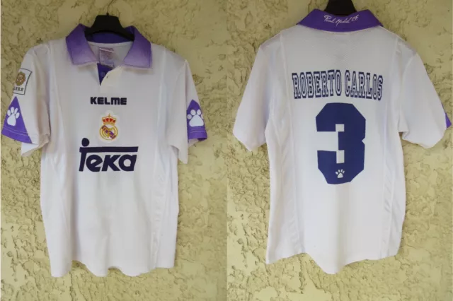 Real Madrid Karembeu #22 Adidas Vintage TEKA Football Soccer Shirt Jersey -  L