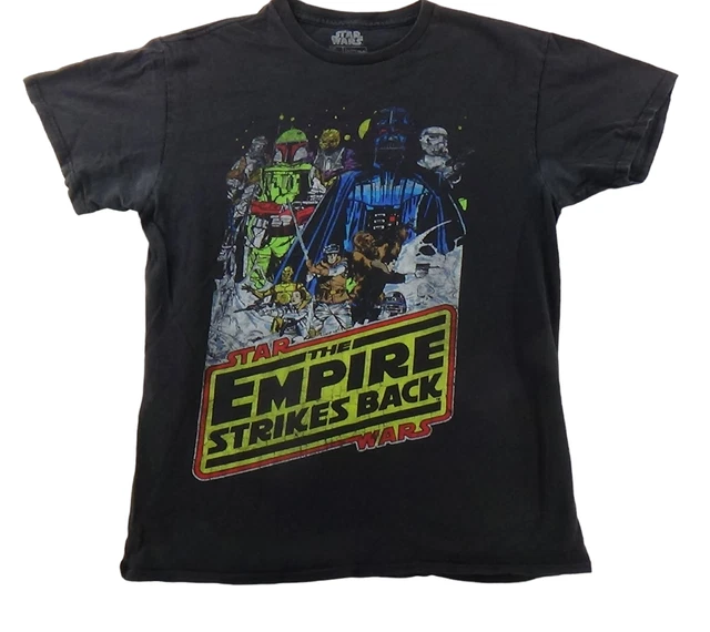 Star Wars Shirt Men Med Black The Empire Strikes Back Graphic Tee Short Sleeve