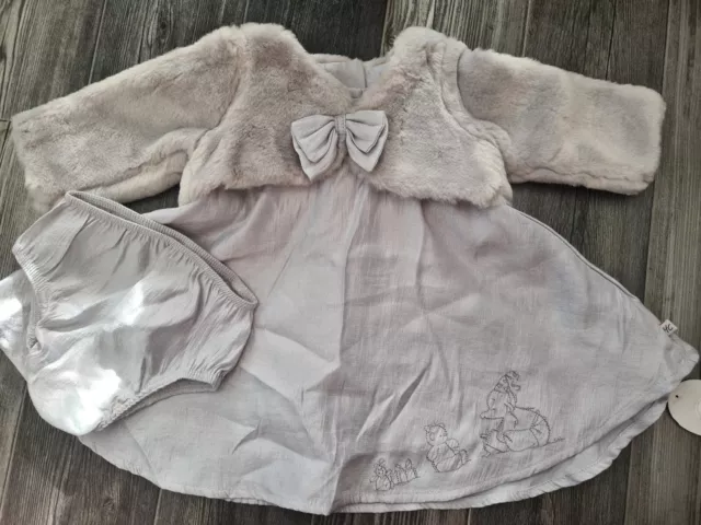 Bnwt Humphreys Corner Beautiful Party Silver Dress Set 0-3 Baby Shower