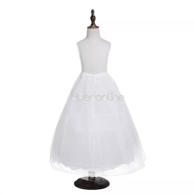 Mädchen Kinder Unterrock Reifrock Netz Krinoline Petticoat Hochzeit Kleid Weiß