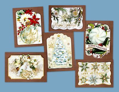 CLASSIC FANCY VICTORIAN STYLE CHRISTMAS MINI NOTE CARD by PUNCH STUDIO (6)
