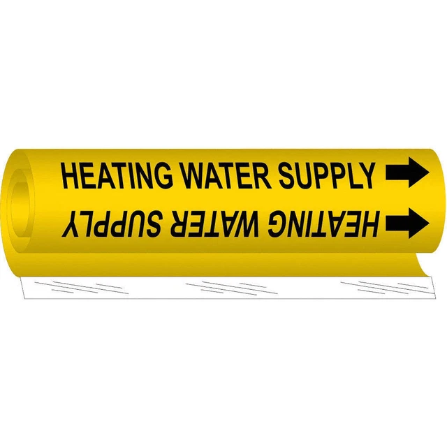 BRADY 5703-II Pipe Marker,Heating Water Supply,26in H