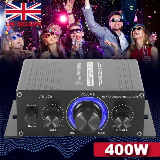 40W HiFi Digital Power Amplifier Mini Stereo Audio Amp Car Home DC12V Remote New