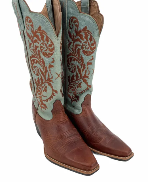 Twisted X  Brown Stitched Leather Cowboy Western Boots Womens Size 6 WWT 0029