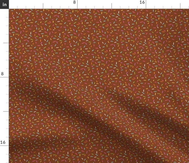 Sprinkles Chocolate Rainbow Candy Donut Sweets Spoonflower Fabric by the Yard