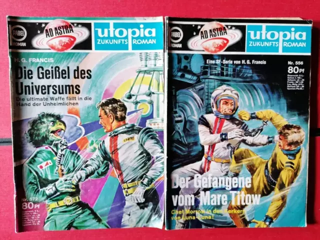 2 x UTOPIA " AD ASTRA " SF Zukunftsroman , H.G. Francis,..sehr gut (  1 -1-2 )