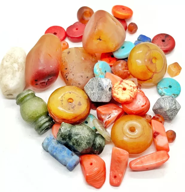 Carved Stone Bead Collection - Ancient, Medieval, & Modern From Around The World