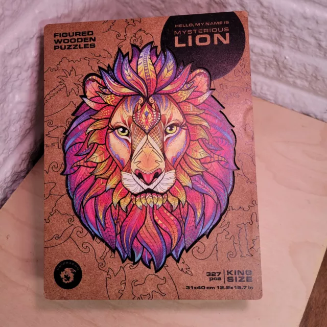 Unidragon Mysterious Lion Wooden Jigsaw Puzzle King Size 327 Pcs Whimsy Pieces