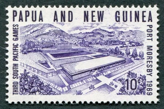 PAPUA NEW GUINEA 1969 10c SG157 MNH FG South Pacific Games Port Moresby b ##W9